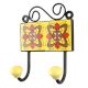 Yellow With Brown Floral Ceramic Tiles Hook
